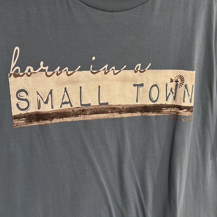 Born In A Small Town New Bella Canvas Washed Denim Color Casual Washed Blue Letter Print Top, Casual Washed Blue Tops With Letter Print, Casual Medium Wash Graphic Top, The Office Tshirt, Zombie T Shirt, Black Short Sleeve Shirt, Lucky Green, Golf T Shirts, Denim Color