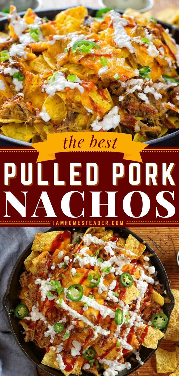 the best pulled pork nachos with cheese and green onions