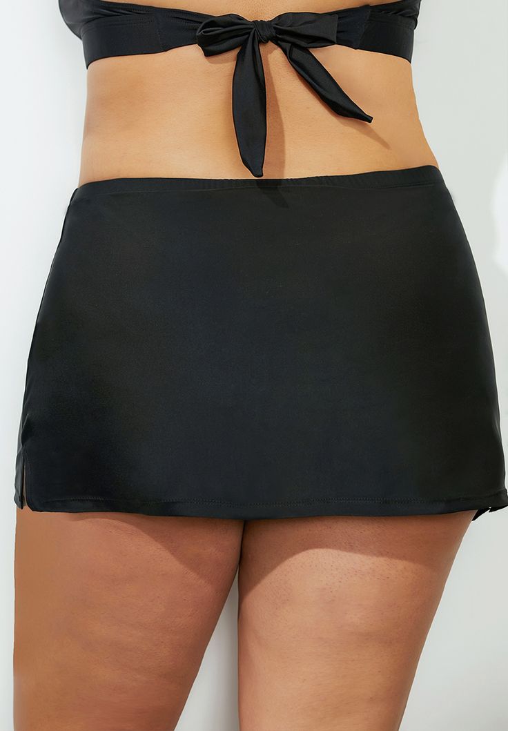 Black Side Slit Swim Skirt Swim Skirt, Black Side, A Line Skirts, Mini Skirts, Swimming, Relaxed Fit, Skirt, Clothes, Black