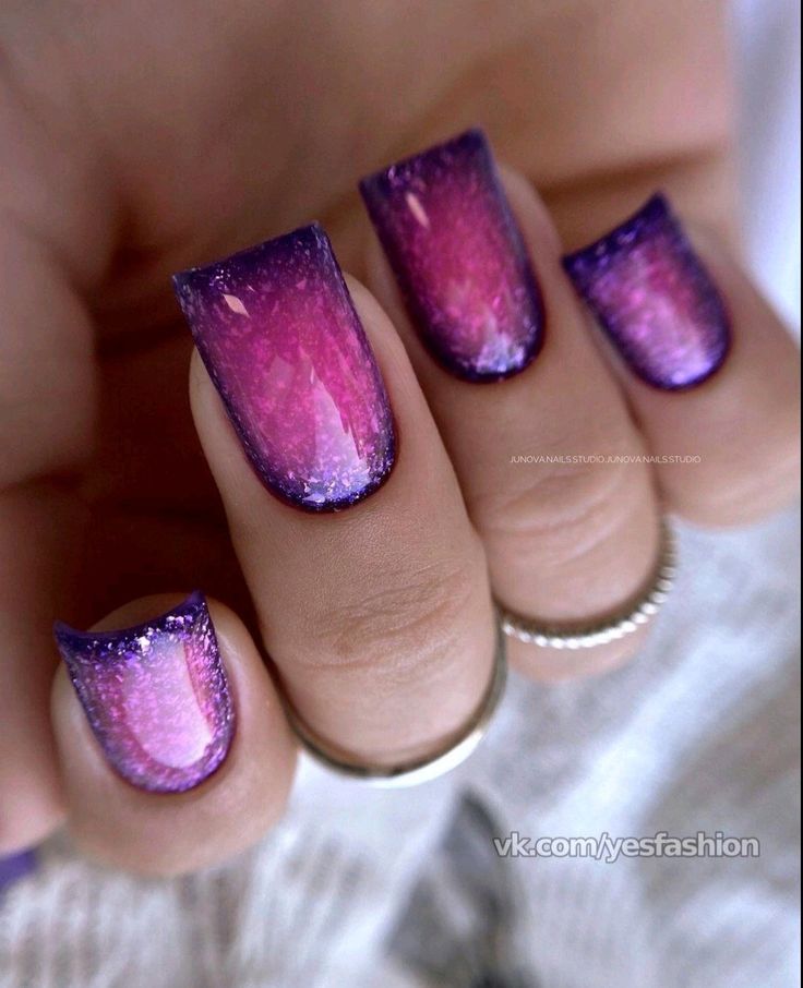 Nails Ombré, Purple Glitter Nails, Fancy Nail Art, Acrylic Nails At Home, Turquoise Nails, Pink Gel Nails, Fancy Nails Designs, Dope Nail Designs, Dark Nails