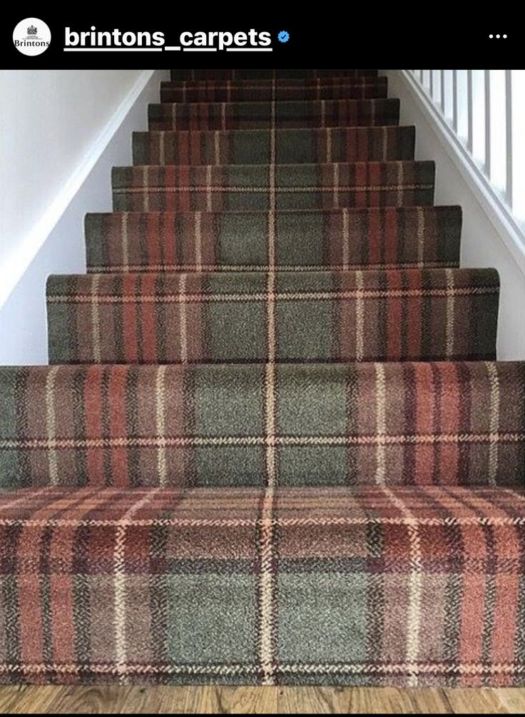 an image of stairs with carpet on them