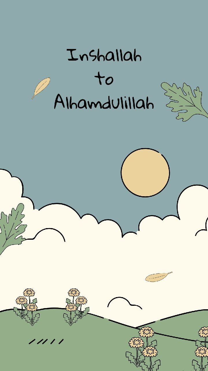 an illustration with the words insalah to alhamdullah