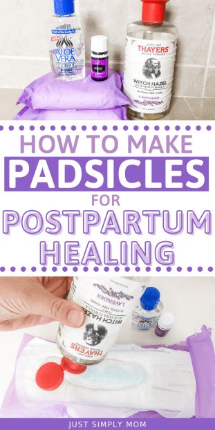 the words how to make padsicles for postpartumal healing are shown