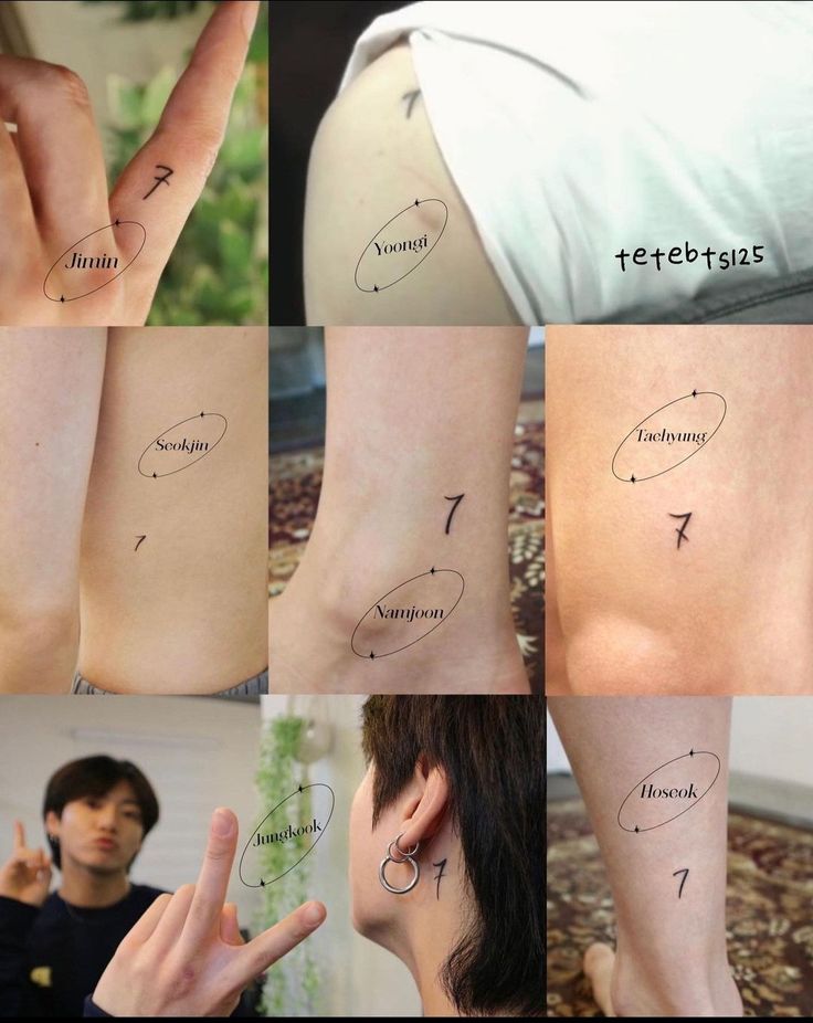 several different pictures of people with tattoos on their arms