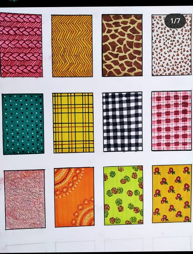 an image of different patterns on paper