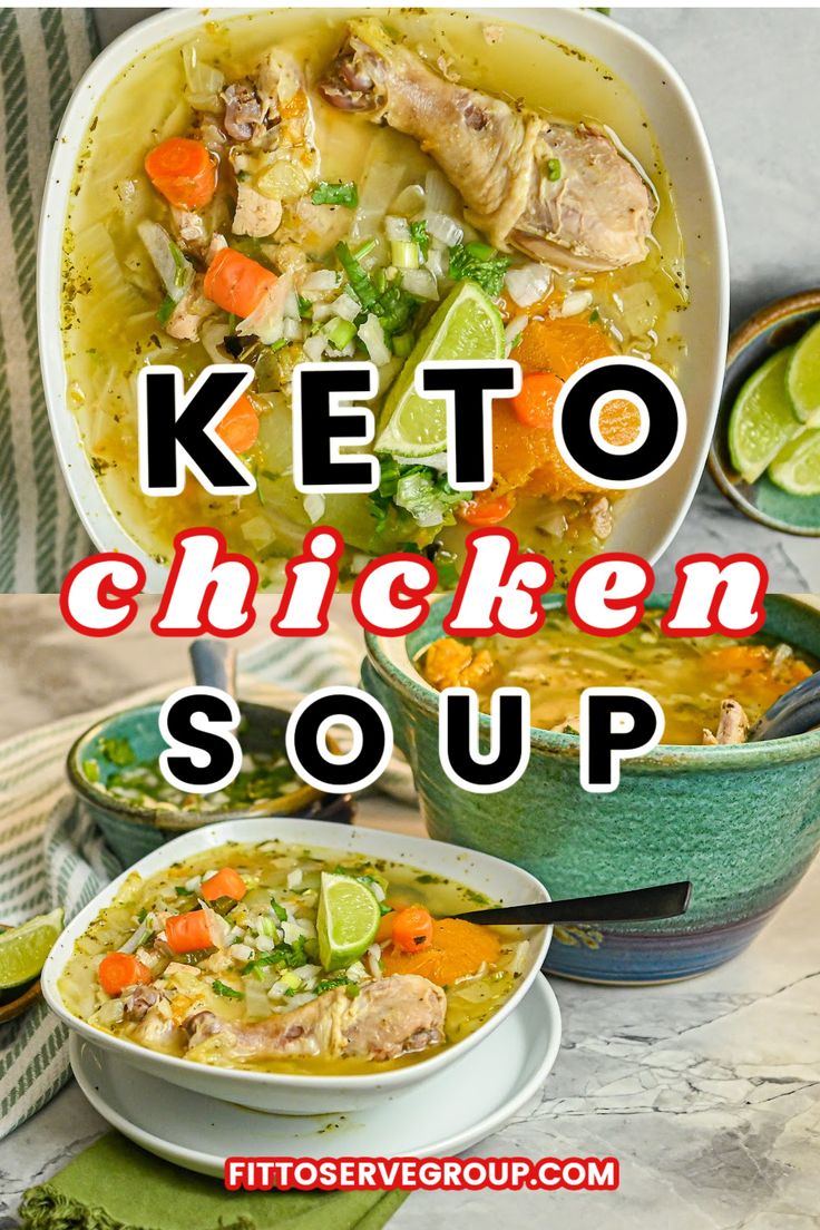 the keto chicken soup is ready to be eaten