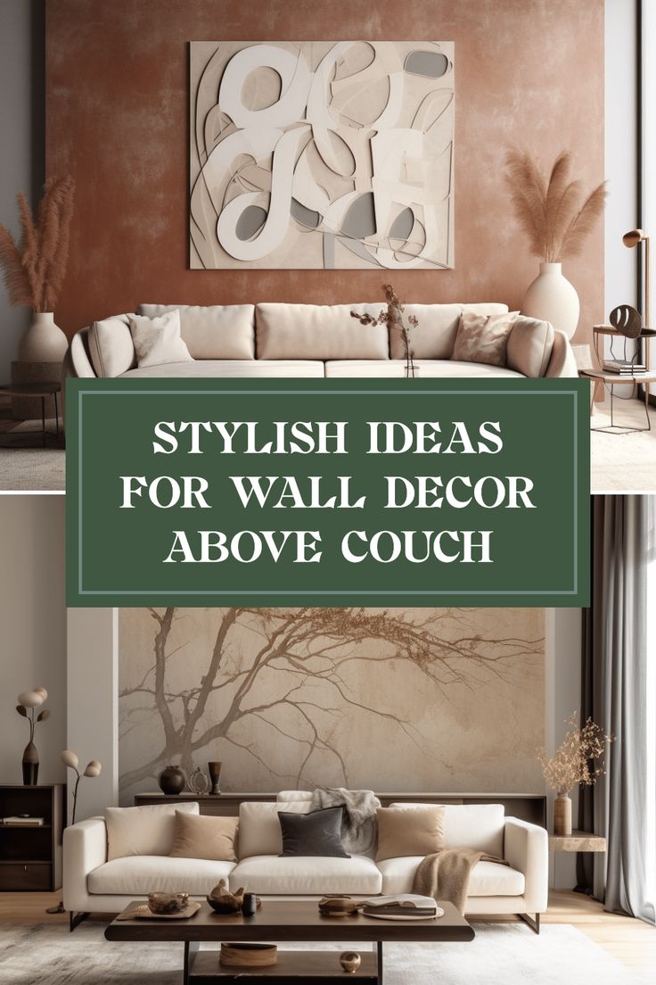 Transform your living space with creative wall decor above your couch! Discover how to add personality and flair to a large wall area. From gallery walls to oversized art pieces, explore tips and tricks to style your walls and create a warm, inviting atmosphere. Whether you prefer framed art, a stunning mural, or functional shelves, your decor choices can elevate your home’s interior design. Let this guide inspire you to create a decorative haven right over your sofa that reflects your unique taste. Wall Over Couch, Art Over Sofa, Behind Couch Decor, Ideas For Wall Decor, Wall Behind Sofa, Wall Decor Above Couch, Decor Above Couch, Over The Couch, Behind Couch