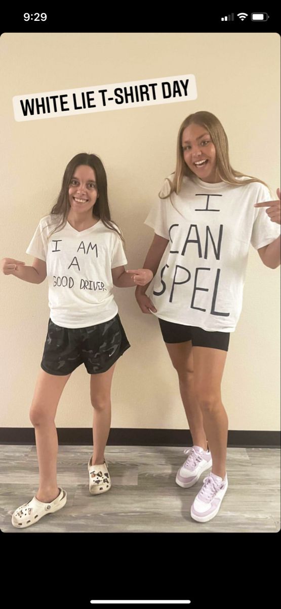 White Lie T Shirt Ideas For School, White Lies Football Theme, T Shirt Party Ideas, Spirit Week Costume Ideas, Soccer Mom Dress Up Day, White Lie Party Shirts Ideas College, White Lie T Shirt Ideas High School, Little White Lies Shirt Ideas, White Lie Ideas