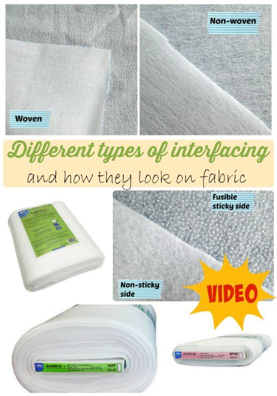 the different types of interfacing and how they look on fabric are shown here