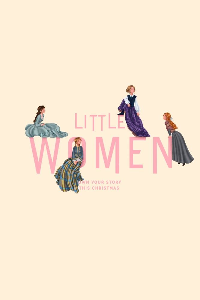 the title for little women is shown in pink and blue