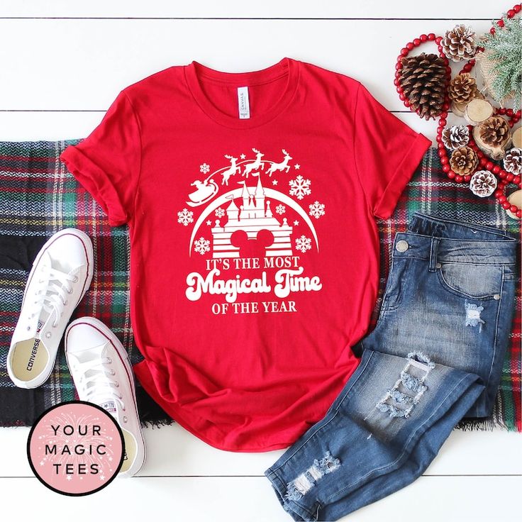 Disney Christmas Shirt Most Magical Time Shirt Disneyland | Etsy Disney World Christmas Shirts, Epcot Christmas, Disney Christmas Outfits, Family Disney Shirts Matching, Disneyland Christmas, Disney Christmas Shirts, Disney World Christmas, Matching Disney Shirts, Disney Trip Shirts