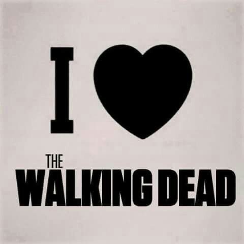 i love the walking dead sticker on a white background with black letters and a heart