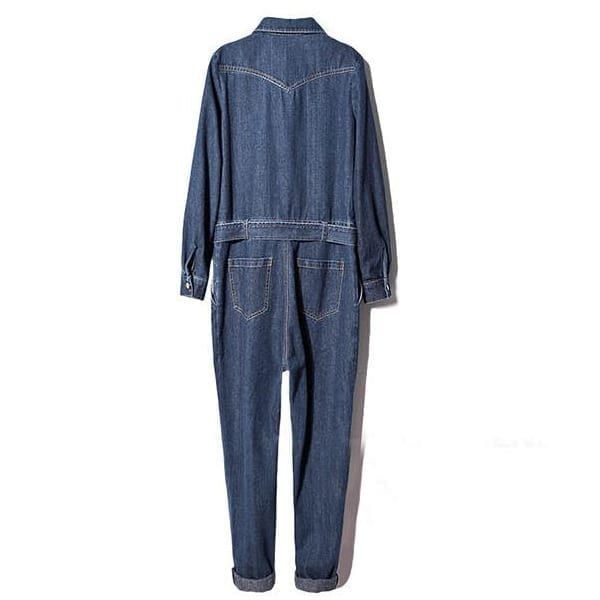 Women’s full sleeve casual loose denim jumpsuits Long Sleeve Denim Jumpsuit For Summer, Relaxed Fit Long Sleeve Denim Jumpsuit, Casual Long Sleeve Relaxed Fit Jumpsuits And Rompers, Baggy Denim Jumpsuit With Pockets For Fall, Fall Denim Jumpsuits And Rompers With Pockets, Dark Wash Denim Overall Jumpsuit For Fall, Trendy Long Sleeve Denim Jumpsuit With Pockets, Relaxed Fit Denim Overall Jumpsuit For Fall, Relaxed Fit Denim Jumpsuit For Fall