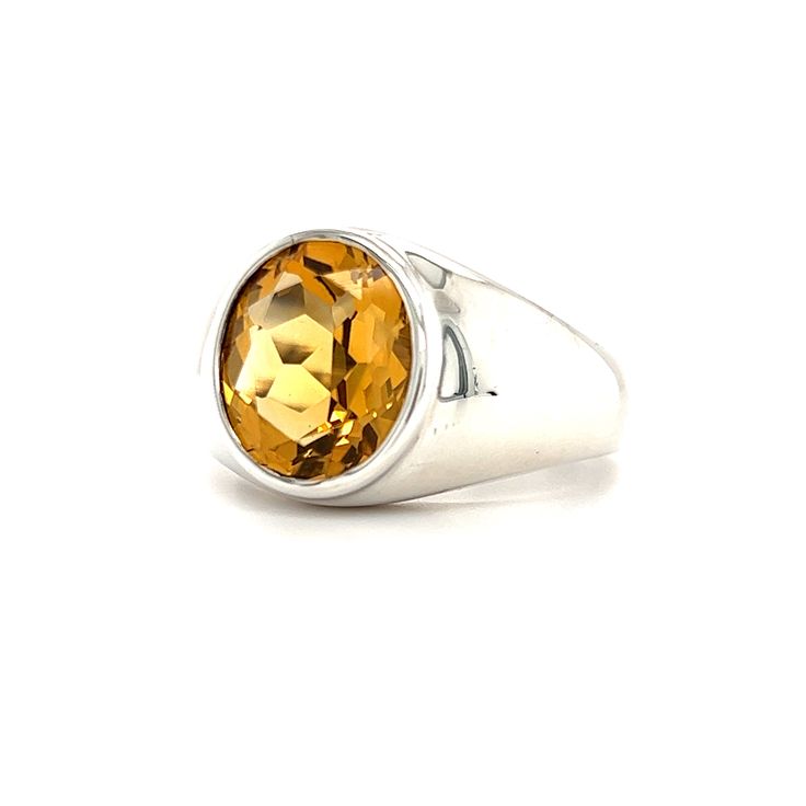 This eye-catching design strikes with simplicity and elegance. Crafted in sterling silver, this ring features a stunning oval-cut citrine that will capture everyone's attention. The citrine has been bezel set and highlighted with an oval frame. This design is completed by a lustrous polish that adds shine and elegance to this citrine ring. Sterling Silver Citrine: 1- Oval-cut Polished Finish Finger Size: 10.5 Modern Amber Oval Ring, Elegant Citrine Signet Ring With Gemstone, Elegant Citrine Gemstone Signet Ring, Elegant Citrine Signet Ring For Formal Occasions, Elegant Formal Citrine Signet Ring, Modern Yellow Ring With Polished Finish, Modern Yellow Rings With Polished Finish, Modern Topaz Ring With Polished Finish, Modern Citrine Rings For Formal Occasions