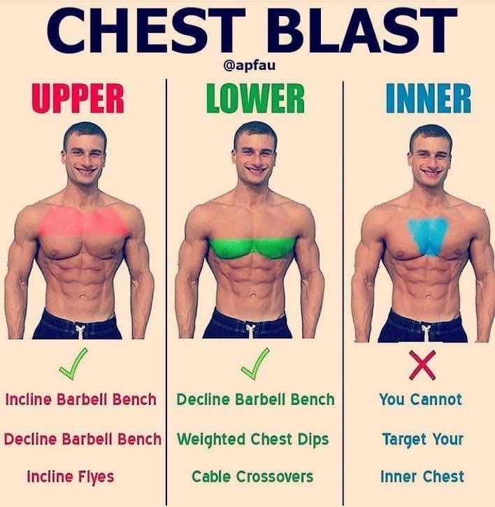 three different types of chest and upper absurplant exercises for men to do