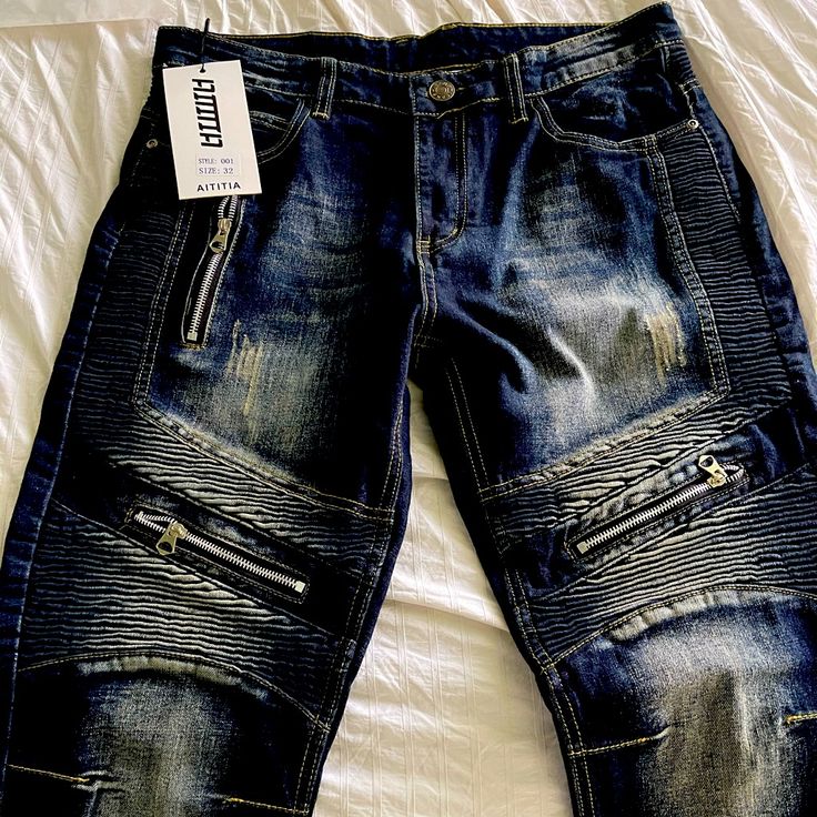 Never Worn With Original Tags. Waist Size Is A 32 X 31 Straight Fashion, Swag Fashion, Fashion Jeans, Swag Style, Jeans Color, Colored Jeans, Waist Size, Jeans Style, Blue Man