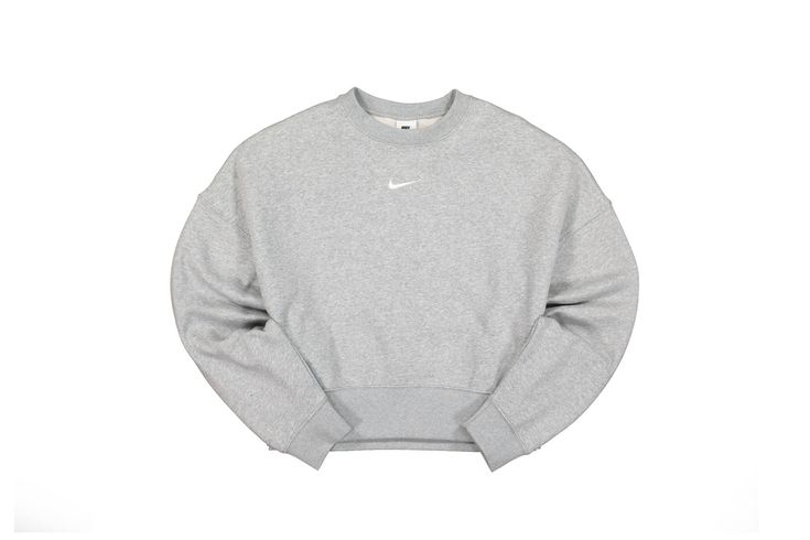 Woman's Nike Essential Crew Sweatshirt Style # DJ7665-063 Color : Grey Nike Crewnecks For Women, Nike Crewneck Sweatshirt Women, Nike Women Crewneck, Nike Crewnecj, Gray Nike Sweatshirt, Nike Womens Crewneck, Gray Nike Hoodie Women, Nike Style Outfit, Trendy Athletic Outfits