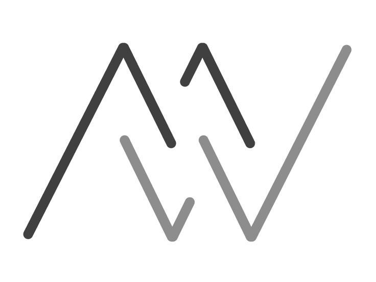 the logo for an appliance that is designed to look like two mountains, one with