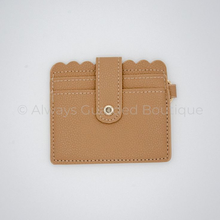 Tan Card Holder Wallet Leather Card Holder Wallet, Clear Back, Leather Card Holder, Unique Prints, Wristlet Wallet, Card Holder Wallet, Leather Tassel, Silicone Beads, Everyday Carry