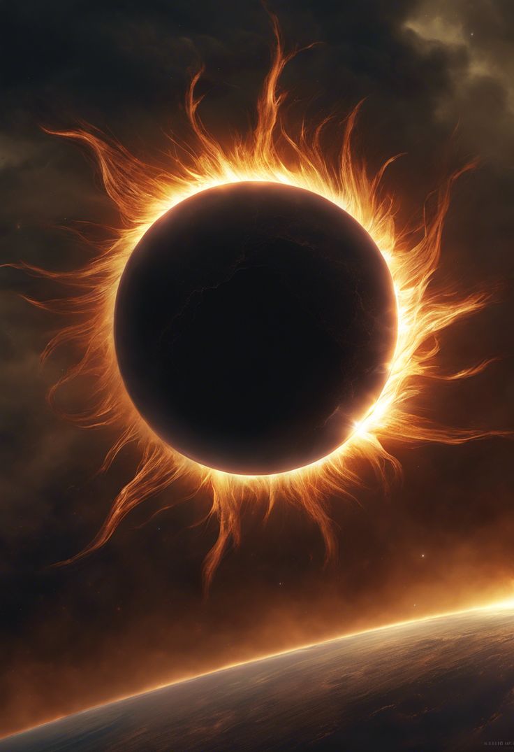 the solar eclipse is seen from space in this artist's rendering, it appears to be very bright