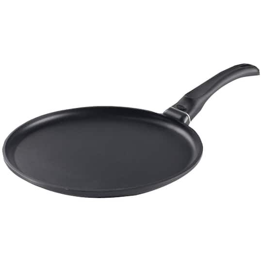 a black frying pan on a white background