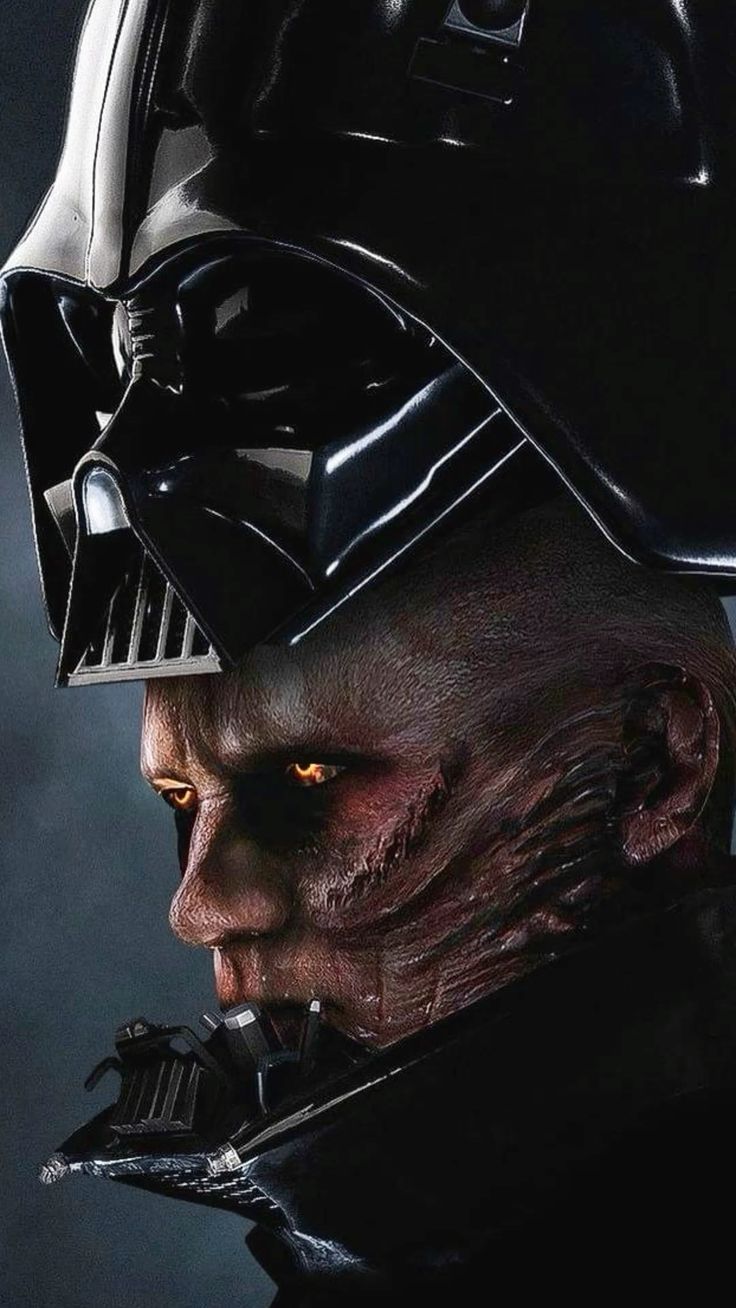 a star wars character wearing a darth vader helmet