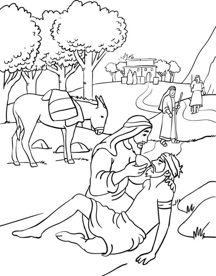 the nativity scene is outlined in black and white