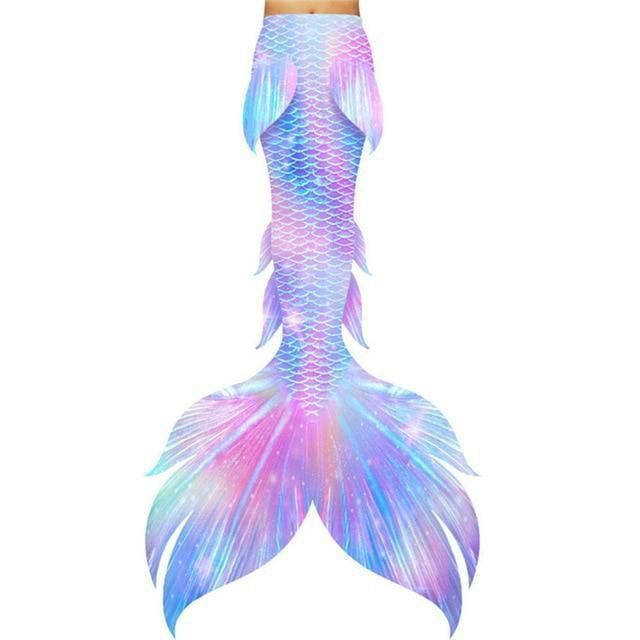 an image of a mermaid tail with blue and pink colors on it's side