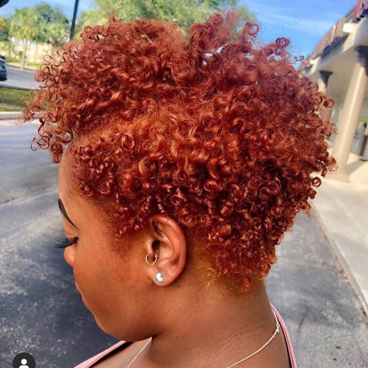 18 Short Natural Hairstyles - The Best Hairstyles for Short Natural Hair Red Copper Pixie Hair, Copper Red Natural Hair Black Women, Ginger Tapered Natural Hair, Dark Skin Hair Color Ideas Black Women Short Natural Hair, Short Natural Hair Color, Copper Red Hair Color Black Women, Short Copper Hair On Black Women, Short Natural Haircuts, Short Natural Curly Hair