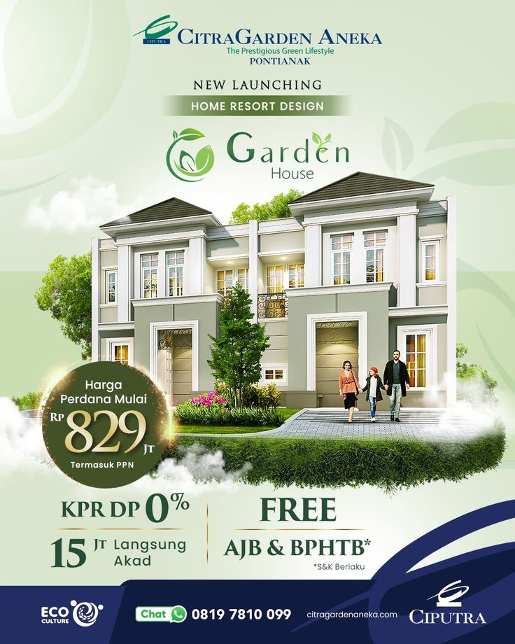 an advertisement for a new residential home in the philippines, with two people walking towards it