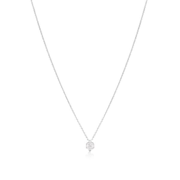 Single stone diamond pendant. With a single claw set hexagon cut diamond. DETAILS On a platinum split trace chain. Weight of diamond 0.41cts. Platinum Pendant, Single Stone, Diamond Pendant, Diamond Cuts, Platinum, Split, Pendant Necklace, Chain, Stone