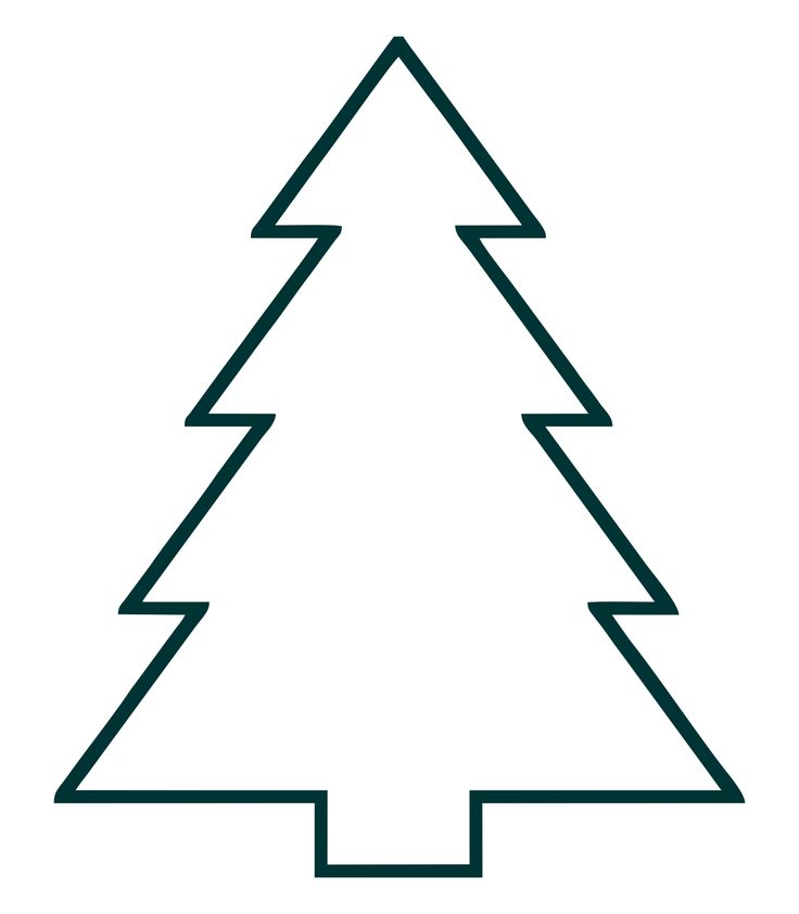 a line drawing of a christmas tree