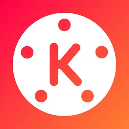 the letter k in a circle on a red and orange background with circles around it