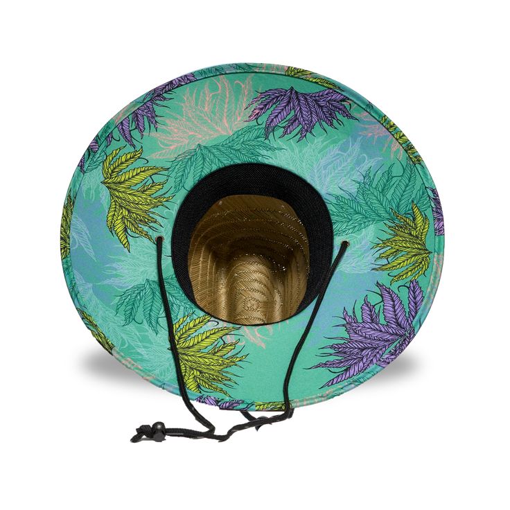 Our Sea-Weed straw hat is part of our art collection completed in collaboration with Artist and muralist Taylor Reinhold of Santa Cruz, CA. With a style to match, this hat is your best friend in the sun. Our straw hat delivers a comfortable fit and keeps you shielded from the sun while tending to your garden, greenhouse, or just being out in the sun. Our hats are unisex size for men and women and have an internal head band to keep sweat off your face and keep a comfortable fit. Our straw hats al Green Straw Hat With Adjustable Flat Brim, Adjustable Multicolor Toquilla Straw Sun Hat, Adjustable Green Boater Hat For Beach, Adjustable Green Boater Hat For The Beach, Adjustable Green Fedora For Beach, Artistic Bucket Hat For Beach, Adjustable Tropical Fedora Straw Hat, Green Flat Brim Fedora For Beach, Artistic Adjustable Sun Hat For Summer