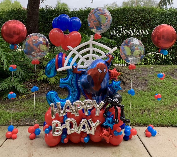 an image of a birthday decoration with balloons