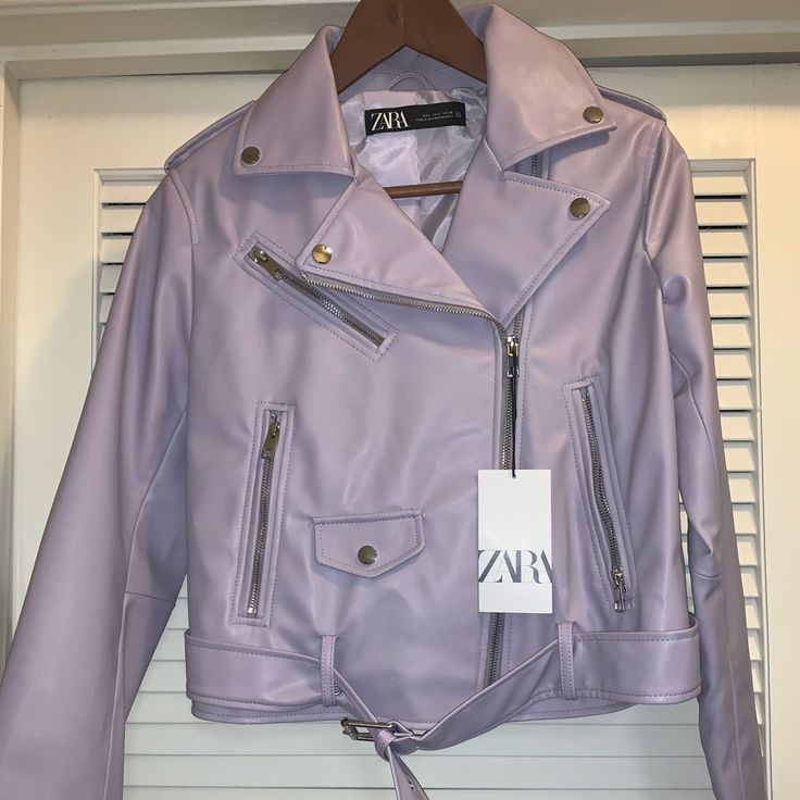 Nwt Moto Jacket ( Cut Small) Fits Women Size 6/8 Zara Moto Leather Jacket With Long Sleeves, Zara Biker Outerwear For Spring, Zara Moto Long Sleeve Outerwear, Zara Moto Style Long Sleeve Outerwear, Spring Zara Moto Biker Jacket, Zara Spring Biker Jacket With Zipper Closure, Zara Biker Jacket With Zipper Closure For Spring, Leather Shirt Dress, Zara Coat