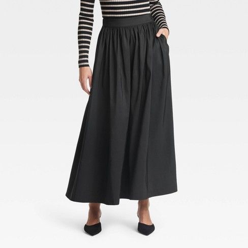 Target Black Skirt, Versatile Flowy Lined Maxi Skirt, Modest Midi Skirt For Fall, Modest Fall Skirt, High-waisted Maxi Skirt For Day Out, High Waist Maxi Skirt For Day Out, Spring Maxi Skirt With Elastic Waistband For Daywear, Spring Tiered Skirt With Wide Waistband, Spring Full Maxi Skirt With Elastic Waistband