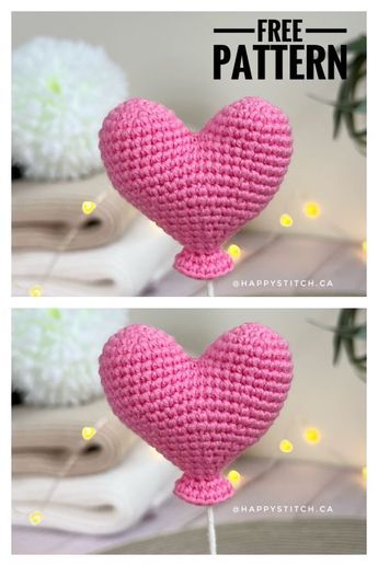 crocheted heart lollipop with free pattern