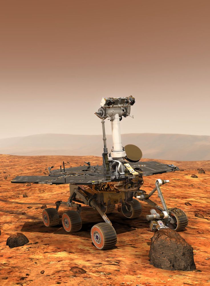 an artist's rendering of the curiosity rover on mars