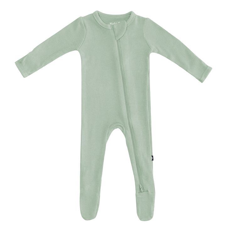 Ultra soft ribbed bamboo makes this footie a wardrobe essential during the colder months. Built-in stretch allows the cozy fabric to move as your baby does, while the footed legs keep little toes warm on windy days. Take the fuss out of diaper changes with a double zipper that provides easy access in both directions. 97% Rayon made from Bamboo, 3% Spandex Dual zipper Rib knit Sole grips for 6-12 months and up Fold over cuffs to prevent scratching on sizes preemie, newborn, and 0-3 months Soft Fitted Onesie For Bedtime, Fitted Cotton Footie For Loungewear, Fitted Cotton Footie For Playtime, Cotton Ribbed Onesie In Solid Color, Ribbed Cotton Onesie, Solid Color Cotton Ribbed Onesie, Spring Cotton Footie For Loungewear, Soft Fitted Onesie For Loungewear, Fitted Footie For Loungewear Spring