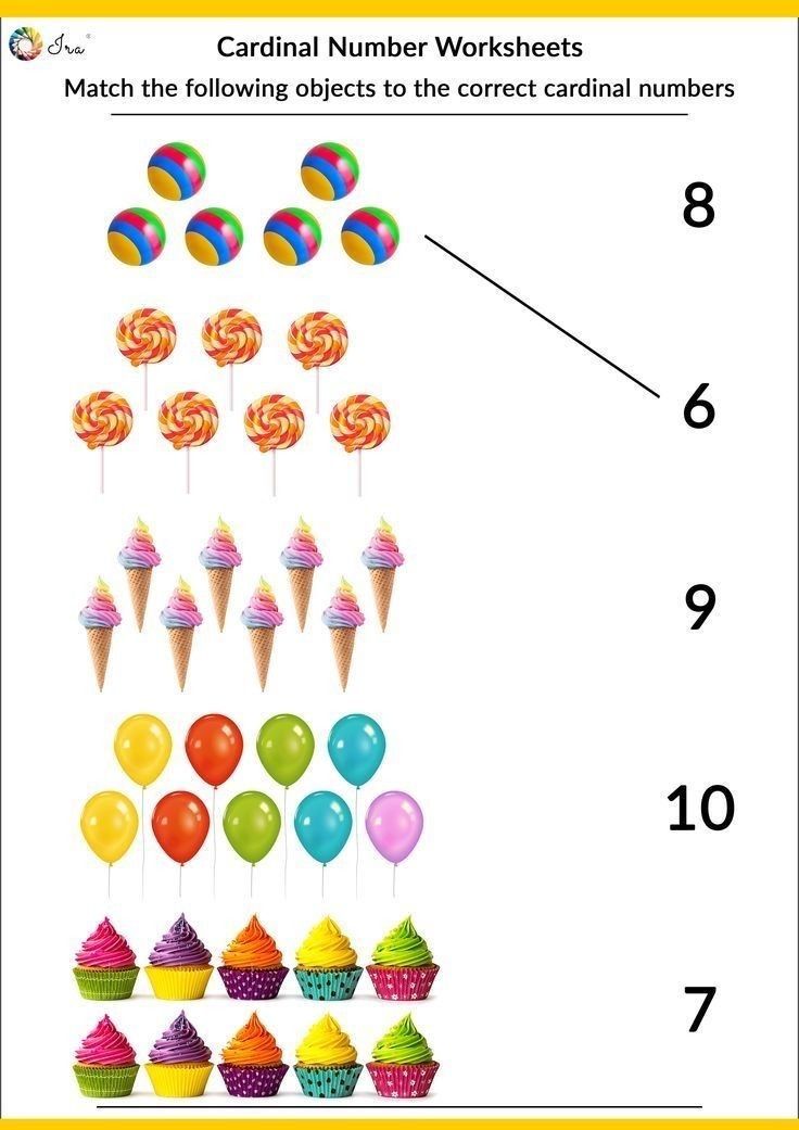 an image of counting numbers with cupcakes and balloons on them, as well as the