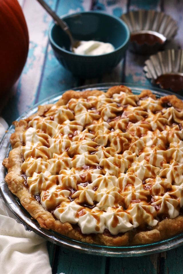 a pie sitting on top of a metal pan