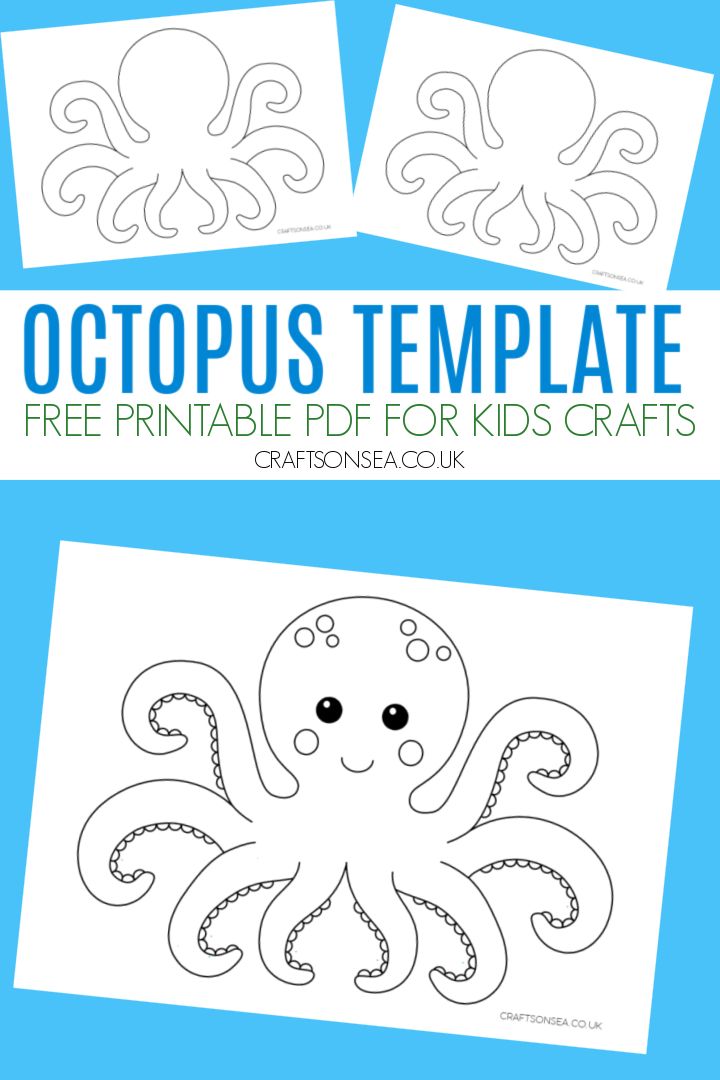 octopus template for kids to color and cut out with the printables on it