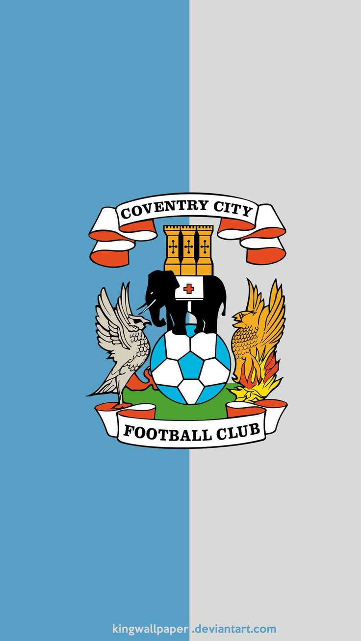 the flag of the city of coventry, england is shown in blue and white with an eagle