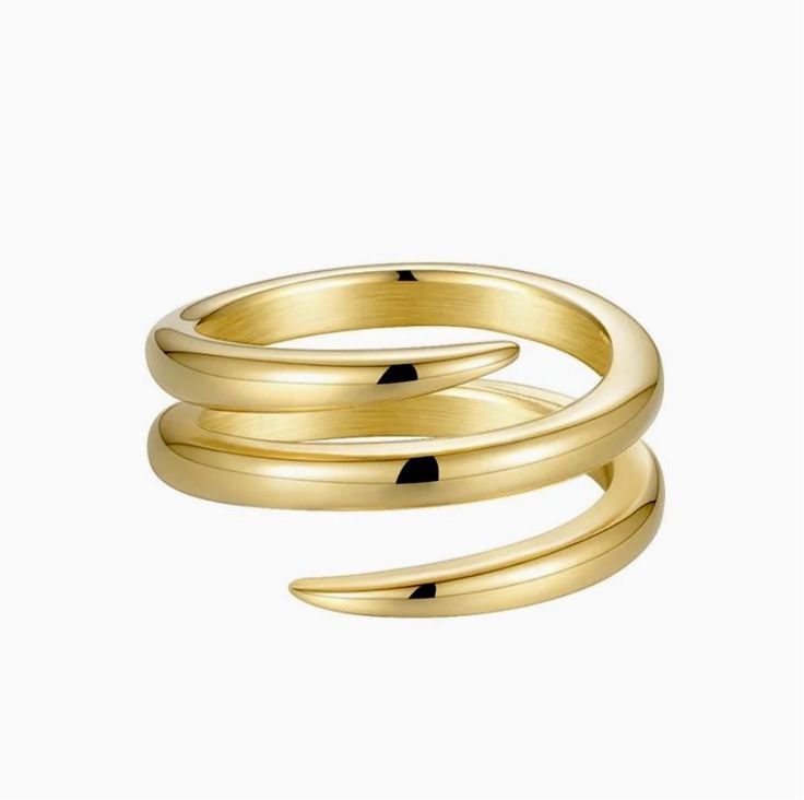 18k Gold Plated Ring Elegant Polished Snake Ring Open Design, Elegant Polished Open Snake Ring, Elegant Polished Snake Open Ring, Elegant Open Snake Ring With Polished Finish, Yellow Gold Plated Ring As A Gift, Formal Snake Ring With Polished Finish And Open Shape, Gold Plated Stackable Open Rings With Polished Finish, Elegant Gold Snake Ring With Polished Finish, Elegant Gold Polished Finish Snake Ring