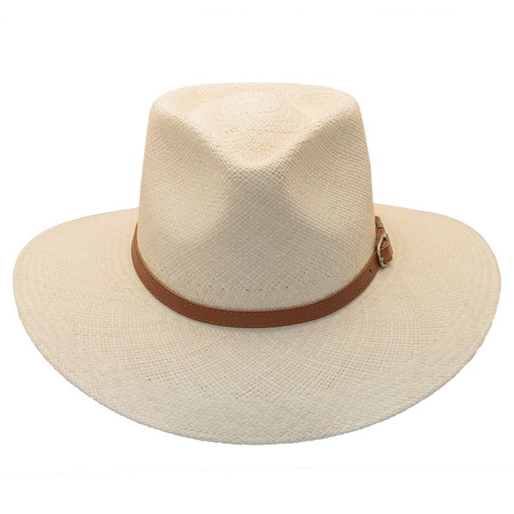 Bigalli | Grade 3 Australian Outback Panama Hat | Hats Unlimited White Adjustable Hat For Vacation, Adjustable White Hat For Vacation, White Adjustable Sun Hat For Vacation, Adjustable Beige Hats For Vacation, Adjustable Panama Hat For Vacation Travel, Summer Coastal Hats For Travel, Adjustable Panama Hat For Travel And Vacation, Lightweight Short Brim Fedora For Vacation, Adjustable Western Panama Hat For Outdoor