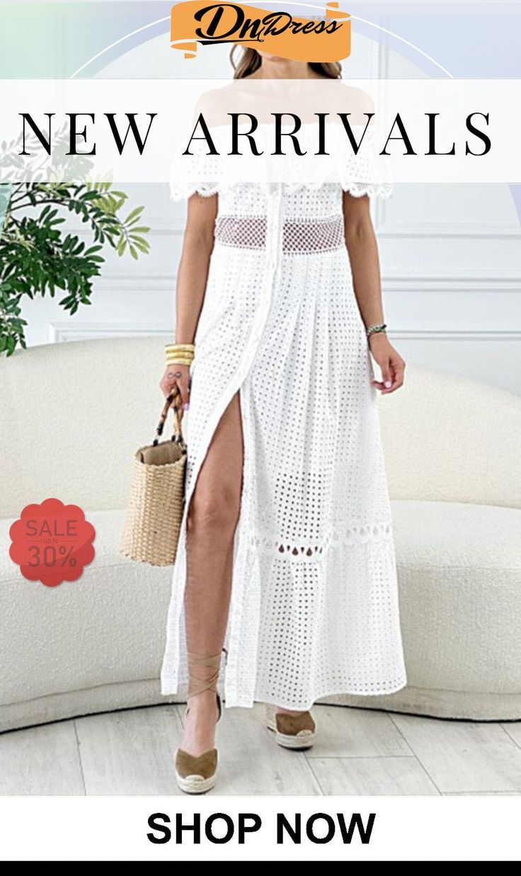 Nirvana Off-shoulder Ruffled Cutout Dress Elegant Cold-shoulder Summer Dresses, Elegant Cold Shoulder Summer Dresses, Summer Off-shoulder Dress, Chic White Maxi Length Off Shoulder Dress, Elegant Off-shoulder Dress For Vacation, Elegant Off Shoulder Dress For Vacation, Elegant Off-shoulder Beach Dresses, Elegant Cold Shoulder Midi Dress For Summer, Elegant Off-shoulder Summer Beach Dress