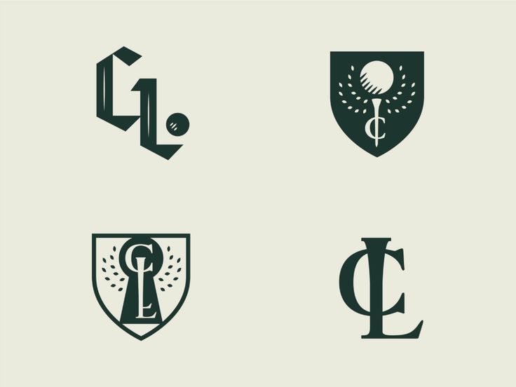 four different logos for golf clubs