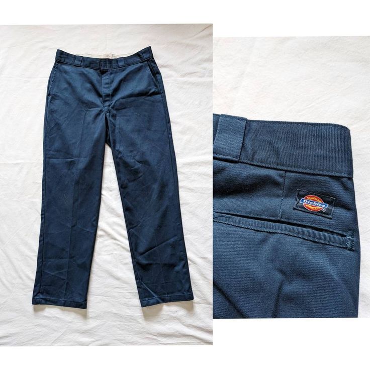 Dickies 874 Work Pant Blue Size: 36/32 * Waist: 45 cm * Hips: 55 cm * Outseam: 109 cm * Inseam: 79 cm * Front rise: 32 cm * Back rise: 43 cm * Leg Opening: 23 cm Good condition, see photo! Blue Bottoms With Belt Loops And Straight Hem, Blue Jeans With Hip Pockets For Work, Blue Straight Hem Jeans For Work, Navy Straight Leg Work Pants With Welt Pockets, Navy Straight Leg Pants With Belt Loops, Classic Blue Bottoms With Straight Hem, Casual Blue Dress Pants With Belt Loops, Blue Workwear Bottoms Standard Cut, Navy Work Pants With Pockets