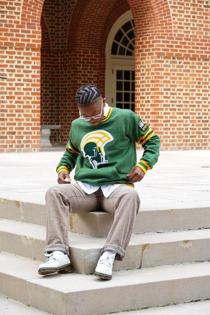 Wrap yourself in comfort and pride with our HBCU Cotton Chenille Logo Sweater. This sweater effortlessly combines cozy comfort with collegiate style, making it an essential addition to your wardrobe. Key Features: Premium Cotton Fabric: Made from high-quality cotton, this sweater offers exceptional softness and breathability, ensuring all-day comfort.Chenille Logo: The front features a beautifully crafted chenille logo that adds a touch of texture and sophistication, proudly displaying your HBCU Collegiate Cotton Varsity Jacket For Winter, Varsity Jacket With Ribbed Cuffs For Game Day, Casual Varsity Jacket With Ribbed Cuffs For Game Day, Casual Green Varsity Jacket With Ribbed Cuffs, Varsity Sweater For College In Fall, Collegiate Fall Sweater For College, Casual Cotton Varsity Jacket For College, Winter Cotton Sweater For Campus, Varsity Team-colored Sweatshirt For College